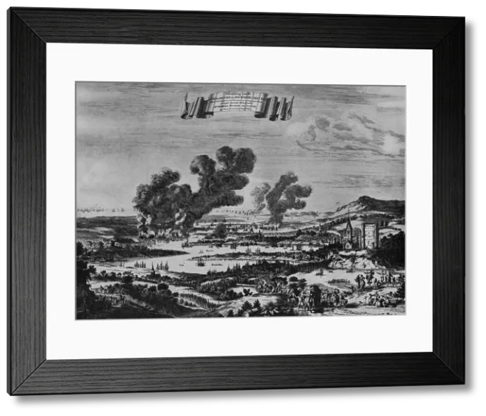 Framed Print : Hollands Raid on the Thames, c1668. Artist: Willem Schellinks Framed Print : Hollands Raid on the Thames, c1668. Artist: Willem Schellinks