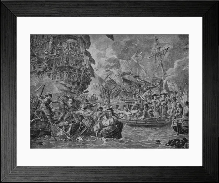 Framed Print : The Dutch in the Medway, c1790. Artist: Dirk Langendijk Framed Print : The Dutch in the Medway, c1790. Artist: Dirk Langendijk