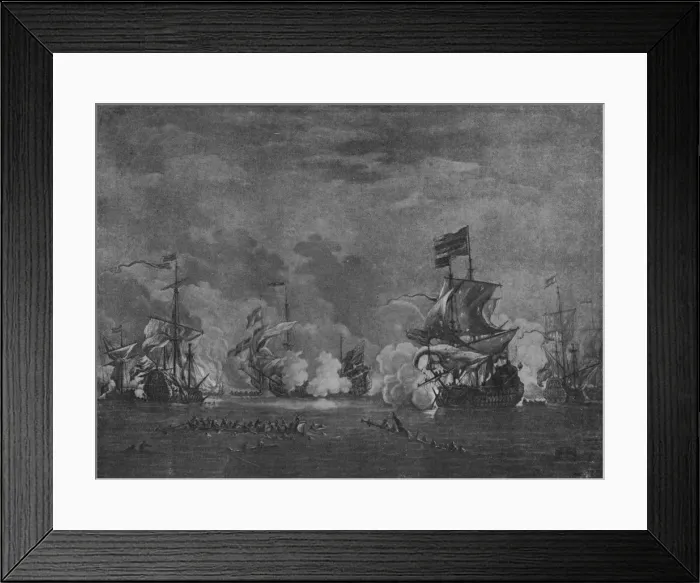 Framed Print : Sir Edward Spragge and Cornelius Tromp, late 17th century. Artist: Willem van de Velde the Younger Framed Print : Sir Edward Spragge and Cornelius Tromp, late 17th century. Artist: Willem van de Velde the Younger