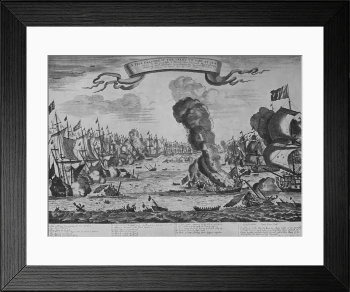 Framed Print : The Battle of Barfleur, c1695, (1924). Artist: Isaac Sailmaker