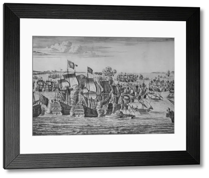 Framed Print : The Battle of Malaga, c1704. Artist: Isaac Sailmaker Framed Print : The Battle of Malaga, c1704. Artist: Isaac Sailmaker