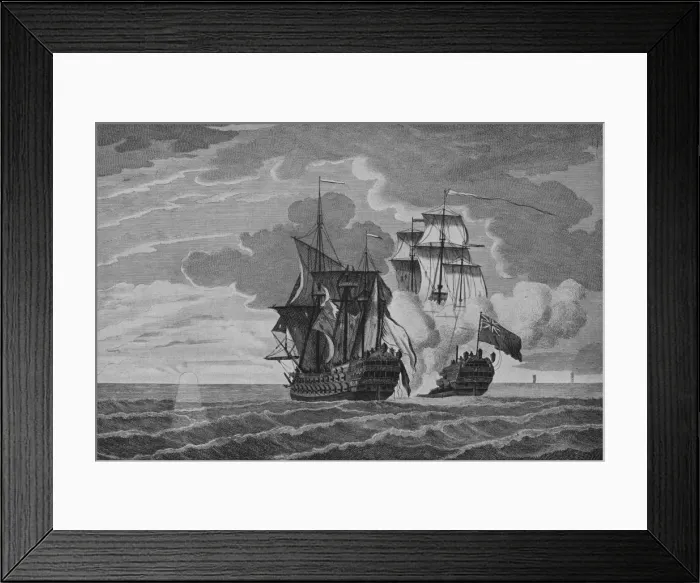 Framed Print : The Nottingham and the Mars, c1750. Artist: Remigius Parr Framed Print : The Nottingham and the Mars, c1750. Artist: Remigius Parr