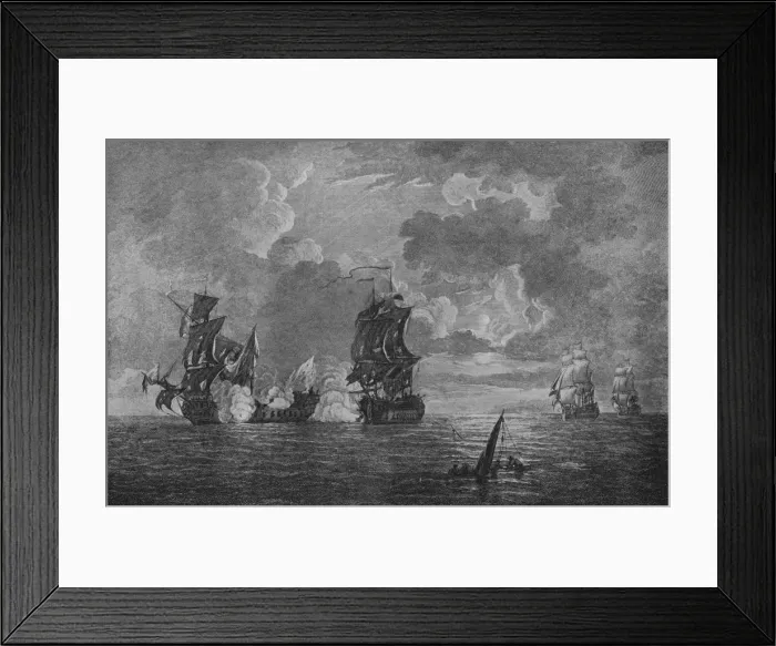 Framed Print : Capture of the Foudroyant, c1760. Artist: Francis Swaine Framed Print : Capture of the Foudroyant, c1760. Artist: Francis Swaine