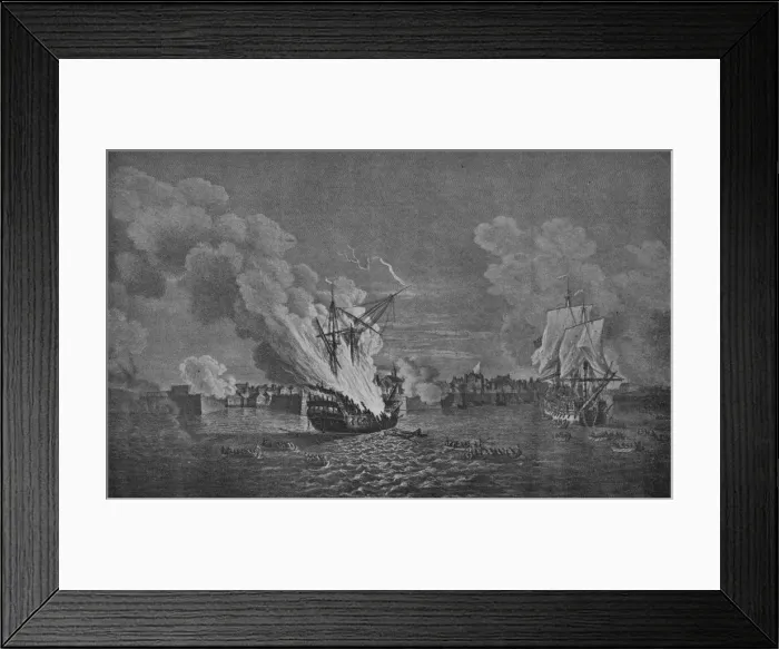 Framed Print : Cutting-out Affair at Louisbourg, c1760. Artist: Richard Paton Framed Print : Cutting-out Affair at Louisbourg, c1760. Artist: Richard Paton