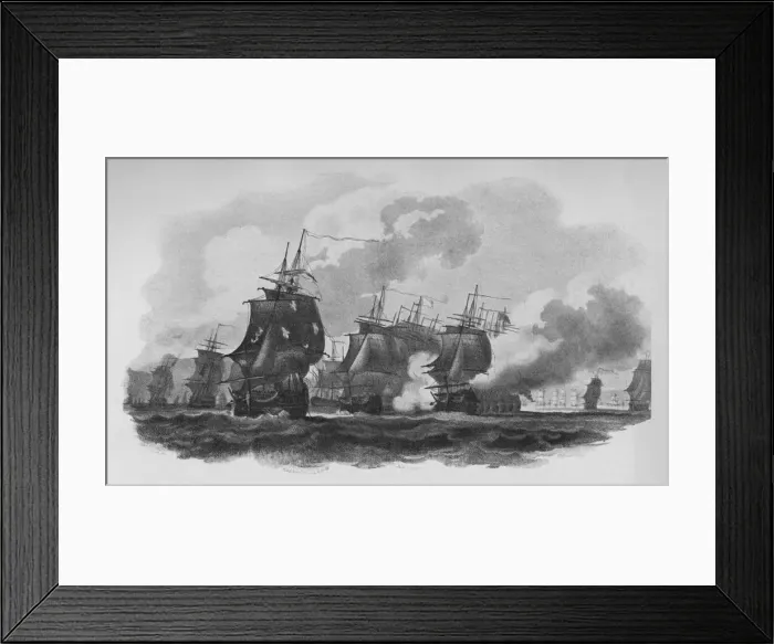 Framed Print : Engagement off Dominica, c1782. Artist: Nicholas Pocock Framed Print : Engagement off Dominica, c1782. Artist: Nicholas Pocock