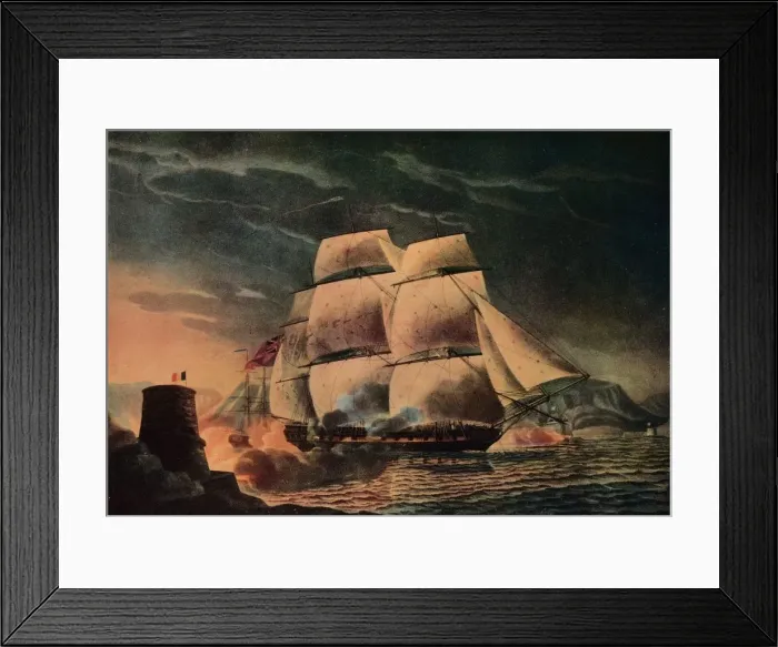 Framed Print : Fortunate Escape of the Juno, c1795. Artist: Robert Dodd Framed Print : Fortunate Escape of the Juno, c1795. Artist: Robert Dodd