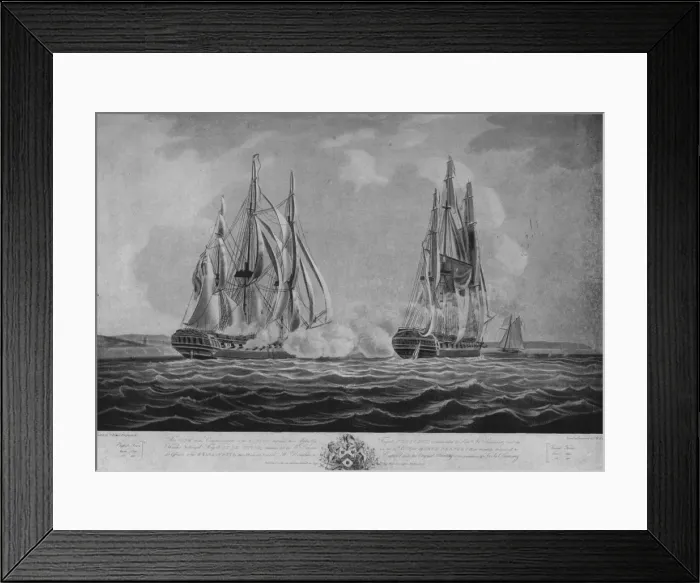 Framed Print : Capture of the Reunion, c1794. Artist: John William Edy Framed Print : Capture of the Reunion, c1794. Artist: John William Edy