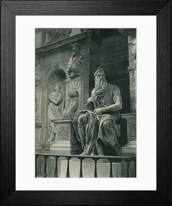 Framed Print : Moses, sculpture by Michelangelo in the Church of San Pietro in Vincoli, Rome, Italy, c1926 (1927). Artist: Eugen Poppel Framed Print : Moses, sculpture by Michelangelo in the Church of San Pietro in Vincoli, Rome, Italy, c1926 (1927). Artist: Eugen Poppel