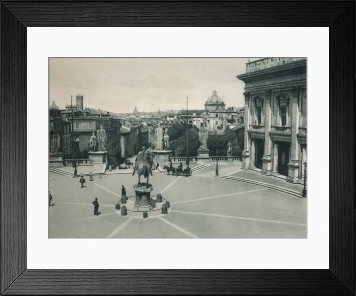 Framed Print : Piazza del Campidoglio with the statue of Marcus Aurelius, Rome, Italy, 1927. Artist: Eugen Poppel Framed Print : Piazza del Campidoglio with the statue of Marcus Aurelius, Rome, Italy, 1927. Artist: Eugen Poppel