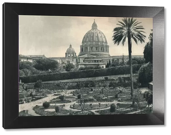 Gardens of the Vatican and dome of St Peters Basilica, Rome, Italy, 1927. Artist: Eugen Poppel