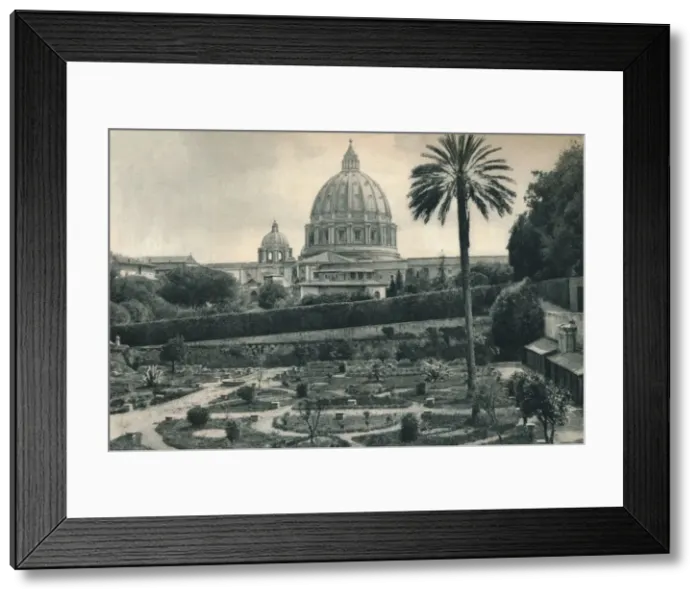 Framed Print : Gardens of the Vatican and dome of St Peters Basilica, Rome, Italy, 1927. Artist: Eugen Poppel Framed Print : Gardens of the Vatican and dome of St Peters Basilica, Rome, Italy, 1927. Artist: Eugen Poppel