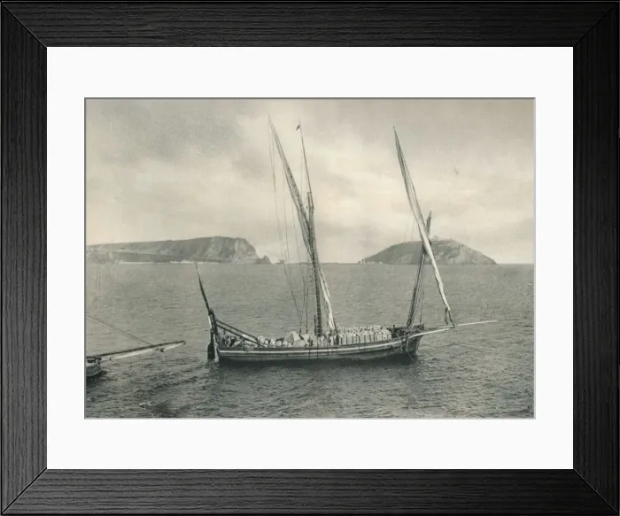 Framed Print : Sailing boat in the harbour of Naples, Italy, 1927. Artist: Eugen Poppel Framed Print : Sailing boat in the harbour of Naples, Italy, 1927. Artist: Eugen Poppel
