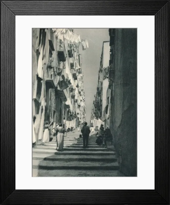Framed Print : Street in the suburbs, Naples, Italy, 1927. Artist: Eugen Poppel Framed Print : Street in the suburbs, Naples, Italy, 1927. Artist: Eugen Poppel