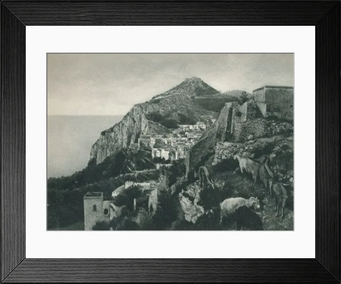 Framed Print : View of the sea with Monte Solaro, Capri, Italy, 1927. Artist: Eugen Poppel Framed Print : View of the sea with Monte Solaro, Capri, Italy, 1927. Artist: Eugen Poppel