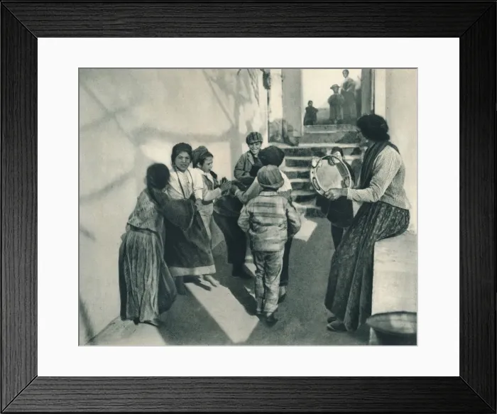 Framed Print : Tarantella, Capri, Italy, 1927. Artist: Eugen Poppel Framed Print : Tarantella, Capri, Italy, 1927. Artist: Eugen Poppel