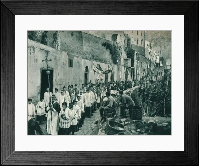 Framed Print : Procession, Capri, Italy, 1927. Artist: Eugen Poppel Framed Print : Procession, Capri, Italy, 1927. Artist: Eugen Poppel