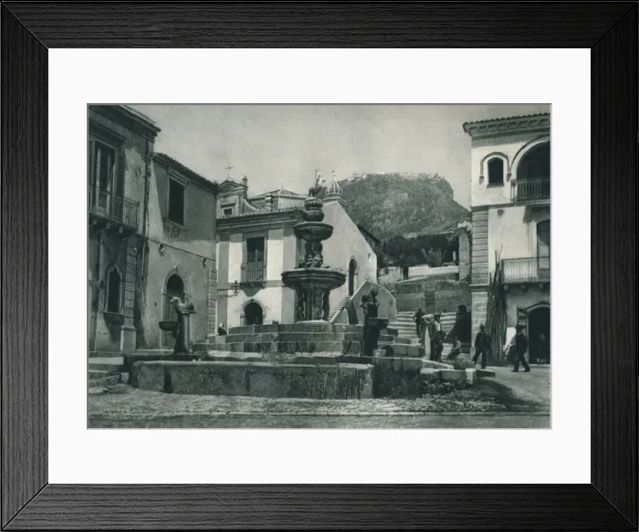 Framed Print : Public fountain, Taormina, Sicily, Italy, 1927. Artist: Eugen Poppel Framed Print : Public fountain, Taormina, Sicily, Italy, 1927. Artist: Eugen Poppel