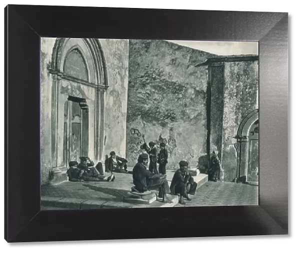 Resting outside a church, Taormina, Sicily, Italy, 1927. Artist: Eugen Poppel