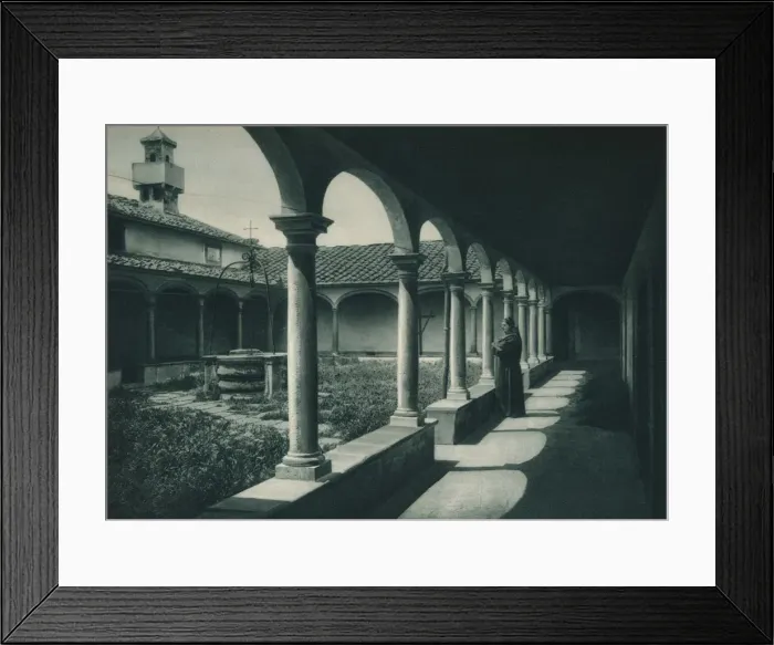 Framed Print : Cloisters in a monastery, Florence, Italy, 1927. Artist: Eugen Poppel Framed Print : Cloisters in a monastery, Florence, Italy, 1927. Artist: Eugen Poppel