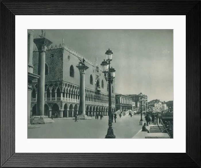 Framed Print : Main front of the Doges Palace with Riva degli Schiavoni, Venice, Italy, 1927. Artist: Eugen Poppel Framed Print : Main front of the Doges Palace with Riva degli Schiavoni, Venice, Italy, 1927. Artist: Eugen Poppel