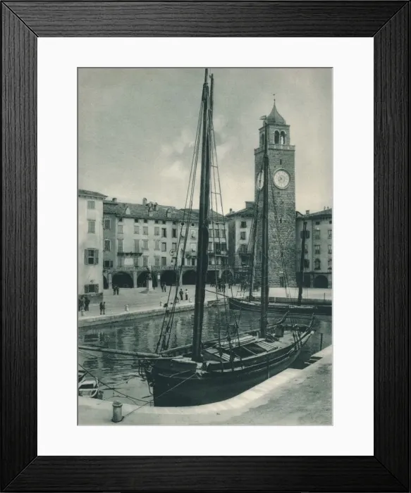 Framed Print : Harbour and Torre Apponale, Riva del Garda, Italy, 1927. Artist: Eugen Poppel Framed Print : Harbour and Torre Apponale, Riva del Garda, Italy, 1927. Artist: Eugen Poppel