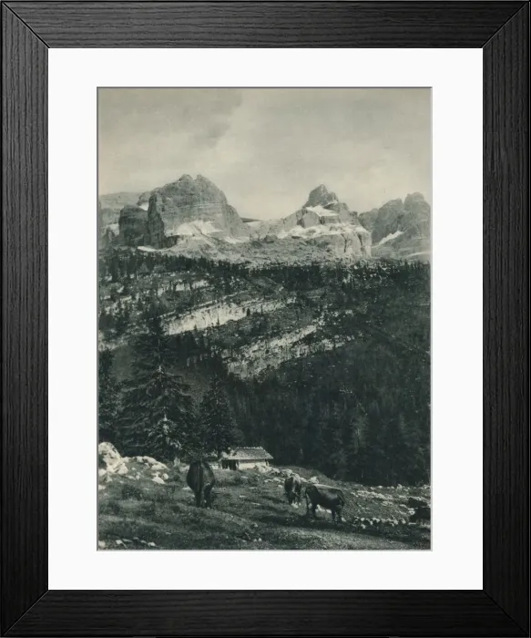 Framed Print : View of the Brenta Group with alpine pasture, Madonna di Campiglio, Dolomites, Italy, 1927. Artist: Eugen Poppel Framed Print : View of the Brenta Group with alpine pasture, Madonna di Campiglio, Dolomites, Italy, 1927. Artist: Eugen Poppel