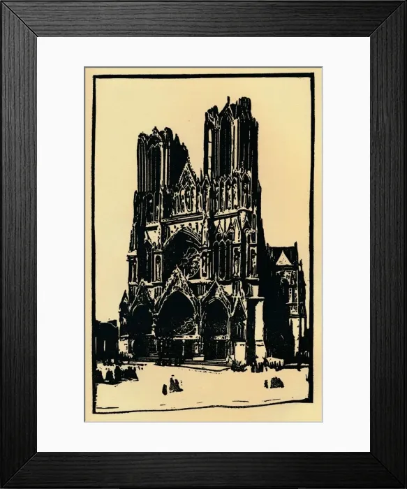 Framed Print : Rheims Cathedral, 1914, (1918). Artist: Allan Douglass Mainds Framed Print : Rheims Cathedral, 1914, (1918). Artist: Allan Douglass Mainds