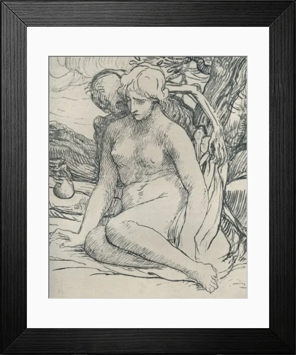 Framed Print : Death the Wooer, c1895, (1923). Artist: Alphonse Legros Framed Print : Death the Wooer, c1895, (1923). Artist: Alphonse Legros