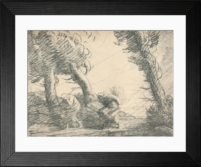 Framed Print : Harvesters Surprised by the Storm, c1900, (1923). Artist: Alphonse Legros Framed Print : Harvesters Surprised by the Storm, c1900, (1923). Artist: Alphonse Legros