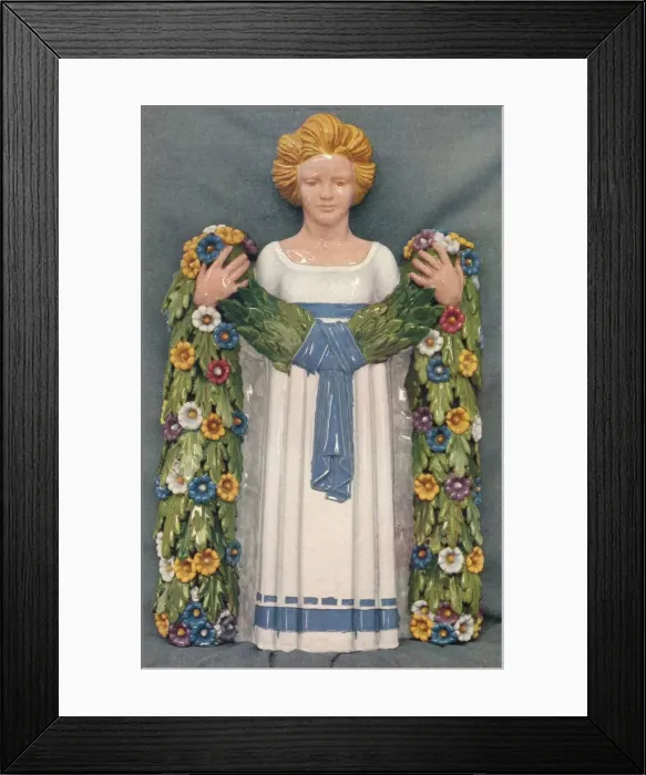Framed Print : Glazed Faiece Figure from a war memorial at Rugby School, c1922, (1923). Artists: Harold Stabler, Phoebe Stabler, Carter, Stabler & Adams Ltd Framed Print : Glazed Faiece Figure from a war memorial at Rugby School, c1922, (1923). Artists: Harold Stabler, Phoebe Stabler, Carter, Stabler & Adams Ltd