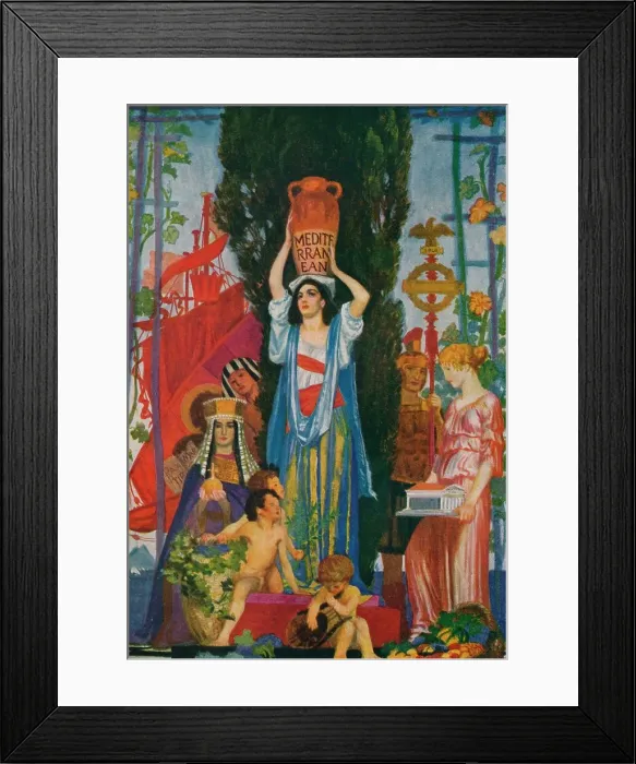 Framed Print : Sketch of The Seven Seas, c1922, (1923). Artist: Robert Anning Bell Framed Print : Sketch of The Seven Seas, c1922, (1923). Artist: Robert Anning Bell