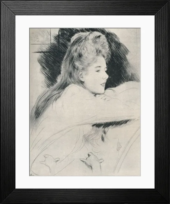Framed Print : Etude, c1890, (1894). Artist: Paul Helleu Framed Print : Etude, c1890, (1894). Artist: Paul Helleu