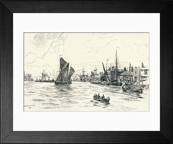 Framed Print : From Limehouse Pier, 1873, (1894). Artist: Herbert Menzies Marshall Framed Print : From Limehouse Pier, 1873, (1894). Artist: Herbert Menzies Marshall