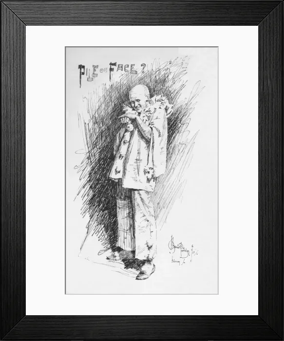 Framed Print : Clown Sketch, c1893, (1894). Artist: Bernard Partridge Framed Print : Clown Sketch, c1893, (1894). Artist: Bernard Partridge