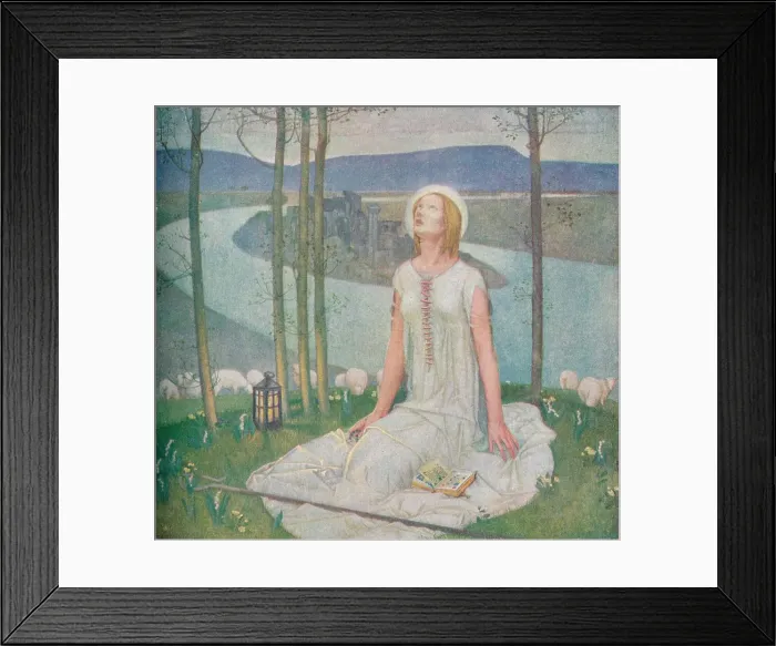 Framed Print : L Enfance De Jeanne D Arc, c1918, (1919). Artist: Edward Reginald Frampton Framed Print : L Enfance De Jeanne D Arc, c1918, (1919). Artist: Edward Reginald Frampton