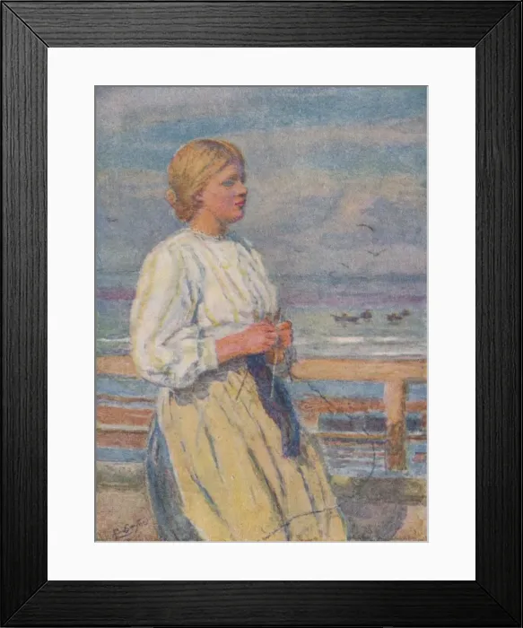 Framed Print : Girl Knitting, c1917, (1919). Artist: Lionel Percy Smythe Framed Print : Girl Knitting, c1917, (1919). Artist: Lionel Percy Smythe