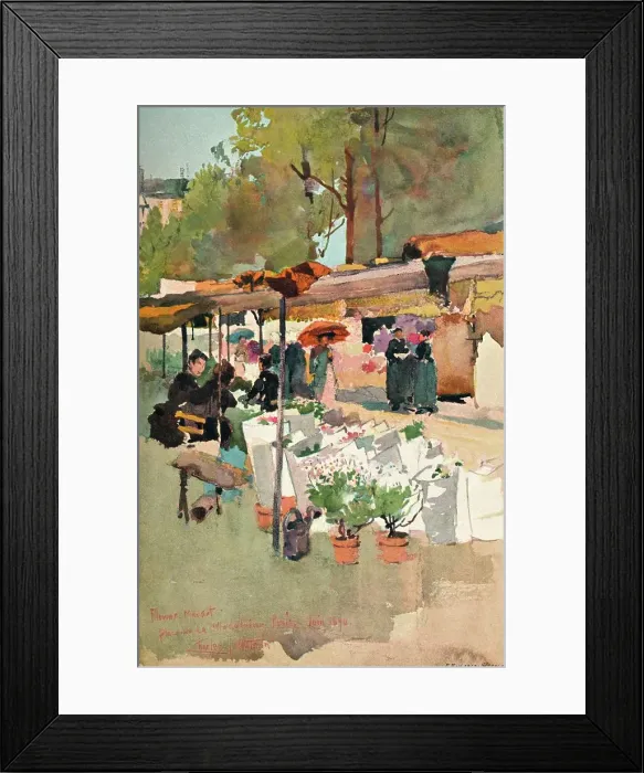 Framed Print : Flower Market Paris, 1890, (1897. ) Artist: Charles John Watson Framed Print : Flower Market Paris, 1890, (1897. ) Artist: Charles John Watson