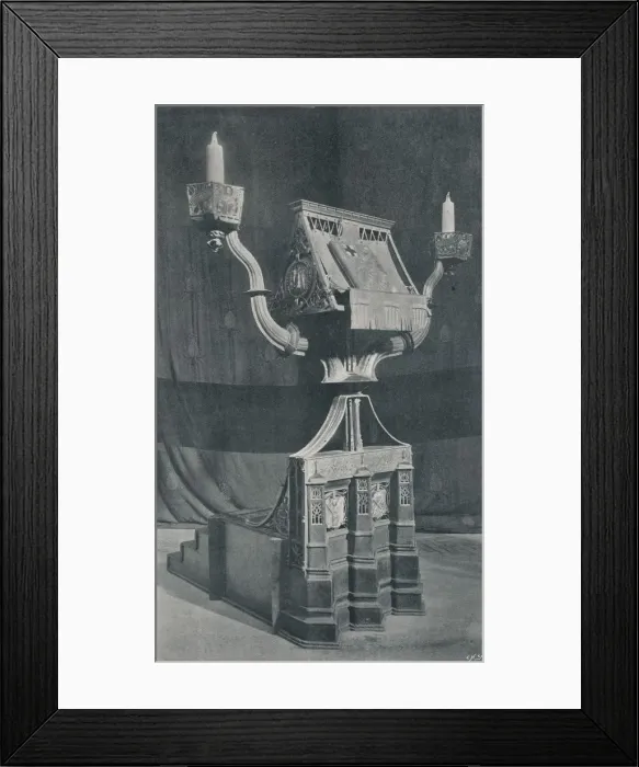 Framed Print : Lectern with Books, c1895, (1897). Artist: William Bainbridge Reynolds Framed Print : Lectern with Books, c1895, (1897). Artist: William Bainbridge Reynolds