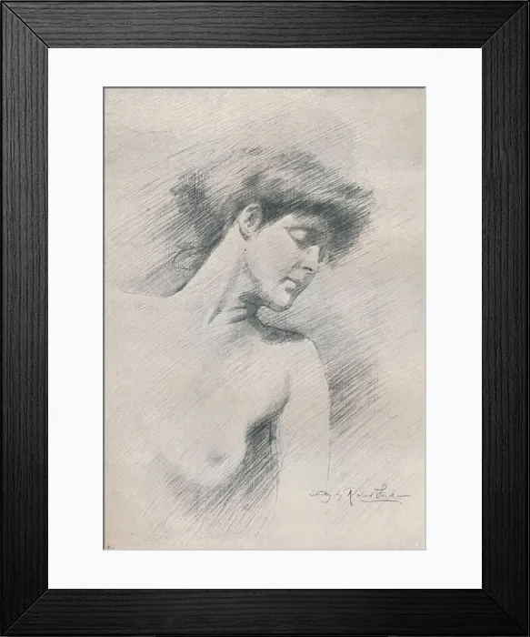 Framed Print : Female Study, c1895, (1897). Artist: Robert Fowler Framed Print : Female Study, c1895, (1897). Artist: Robert Fowler