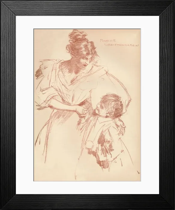 Framed Print : Mother and child, c1897, (1897). Artist: Maurice Greiffenhagen Framed Print : Mother and child, c1897, (1897). Artist: Maurice Greiffenhagen