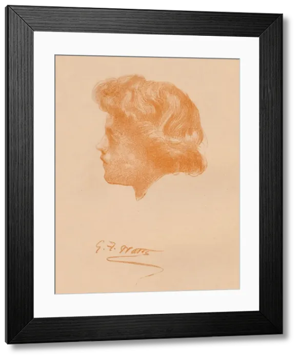 Framed Print : Head Sketch, c1895, (1896). Artist: George Frederick Watts Framed Print : Head Sketch, c1895, (1896). Artist: George Frederick Watts