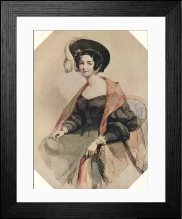 Framed Print : Portrait of a Lady, c1855. Artist: John Absolon Framed Print : Portrait of a Lady, c1855. Artist: John Absolon