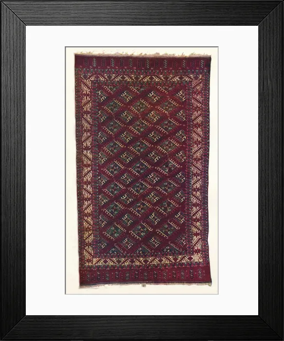 Framed Print : Yomut Turkoman carpet, c1700 Framed Print : Yomut Turkoman carpet, c1700
