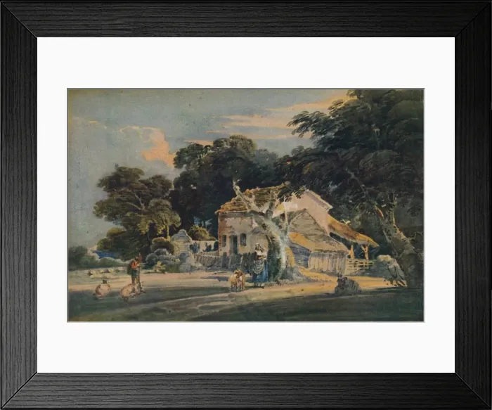 Framed Print : Devonshire Farm, c1798. Artist: Thomas Girtin Framed Print : Devonshire Farm, c1798. Artist: Thomas Girtin