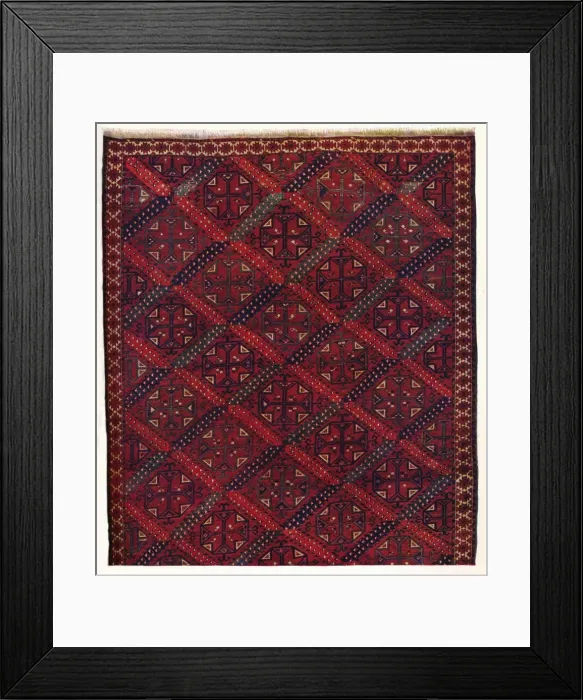 Framed Print : Half of an Ersari Turkoman rug, c1700 Framed Print : Half of an Ersari Turkoman rug, c1700
