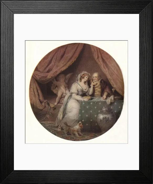 Framed Print : Love Vanquished By Avarice, c1790. Artist: John Raphael Smith Framed Print : Love Vanquished By Avarice, c1790. Artist: John Raphael Smith