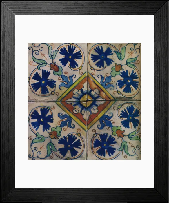 Framed Print : Ornamental Dutch tiles, Italian influence, c1600 Framed Print : Ornamental Dutch tiles, Italian influence, c1600