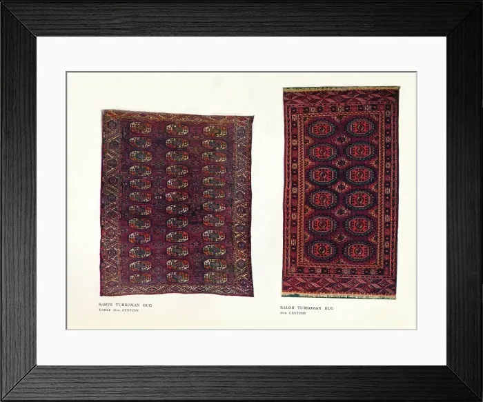 Framed Print : Saryk Turkoman rug, early 18th century and Salor Turkoman rug, 18th century Framed Print : Saryk Turkoman rug, early 18th century and Salor Turkoman rug, 18th century