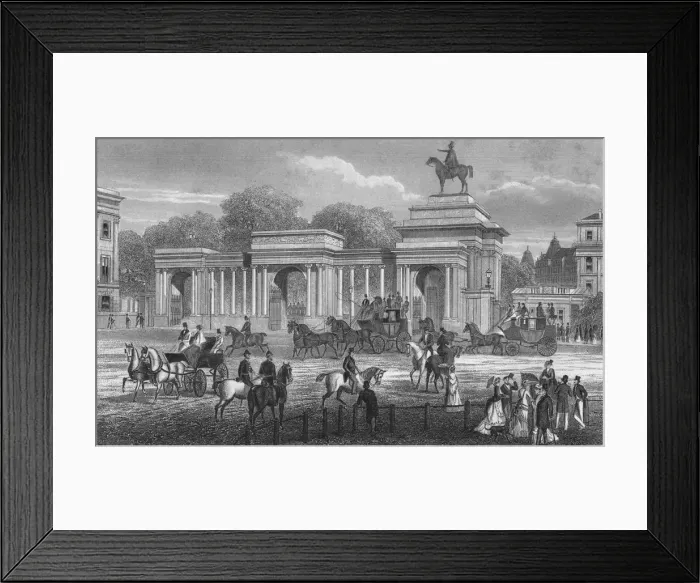 Framed Print : Entrance to Hyde Park, London, c1850 (1878) Framed Print : Entrance to Hyde Park, London, c1850 (1878)