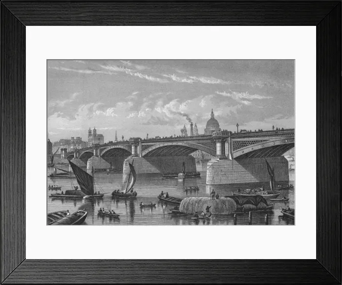 Framed Print : Blackfriars Bridge from the Surrey side, London, c1875 (1878) Framed Print : Blackfriars Bridge from the Surrey side, London, c1875 (1878)